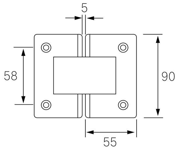 SHA060002 Adjustable Spring Glass Hinge - Glass To Glass 180°