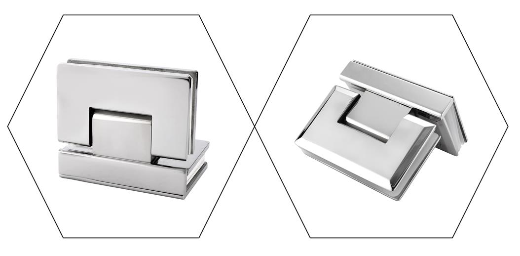 SHA060004 Adjustable Spring Glass Hinge - Glass To Glass 90°