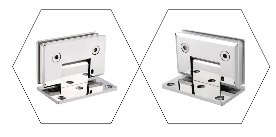 SHA060005 Adjustable Spring Glass Hinge - Eccentric Wall To Glass 90°