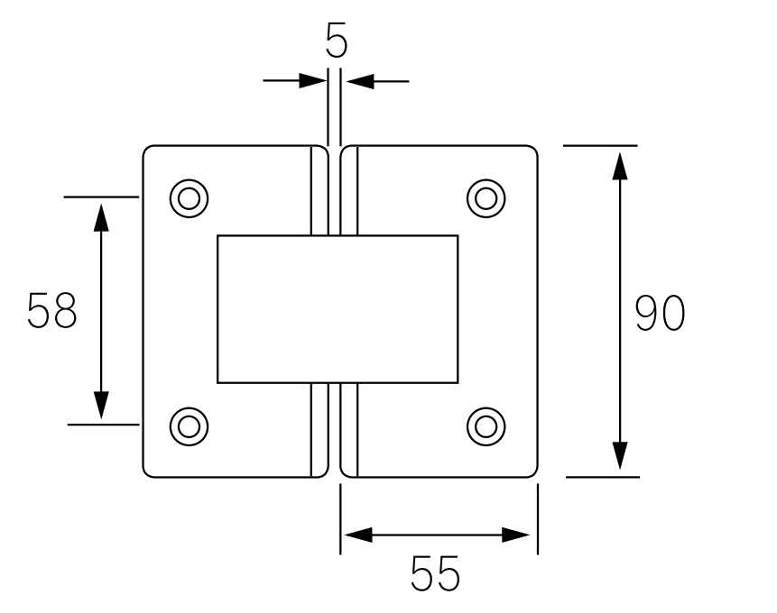 SHA210002 Adjustable Spring Glass Hinge - Glass To Glass 180°