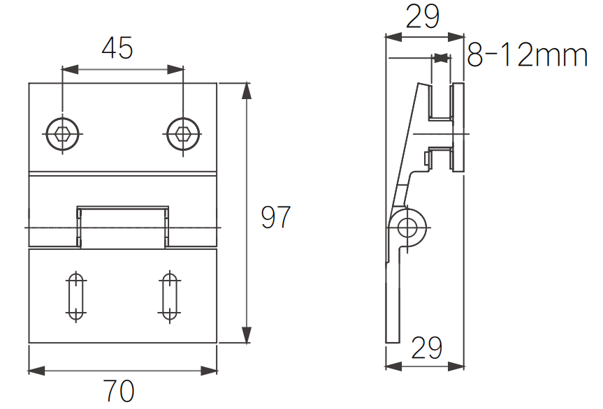 UM3080 Free Glass Hinge - Wall To Glass 90°