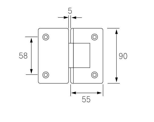 SCB120002 Adjustable Free Glass Hinge - Glass To Glass 180°