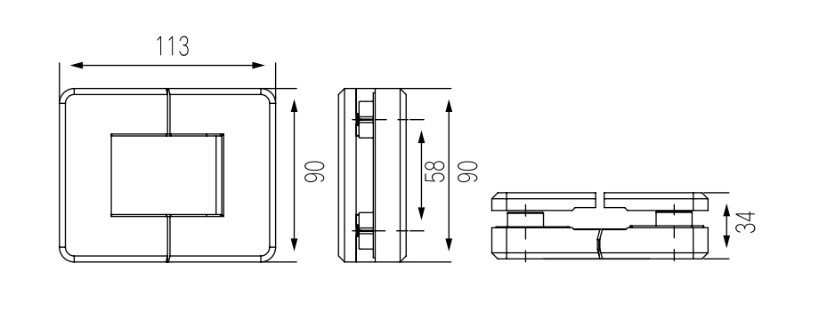 SCA050002W G-G 180° Glass door spring hinge