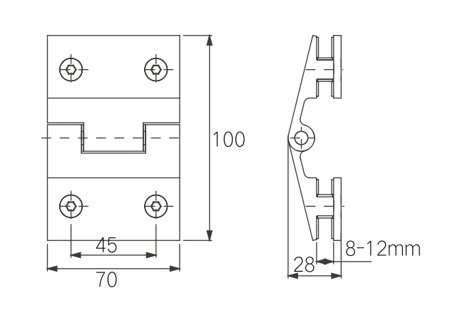 UM3078 180 degree outward opening glass door hinge