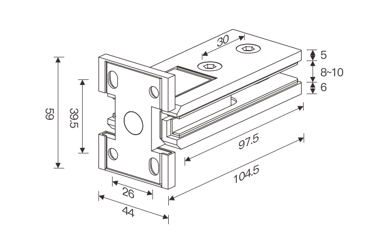 SHA370001S 90° Single Side Open Glass Hinge