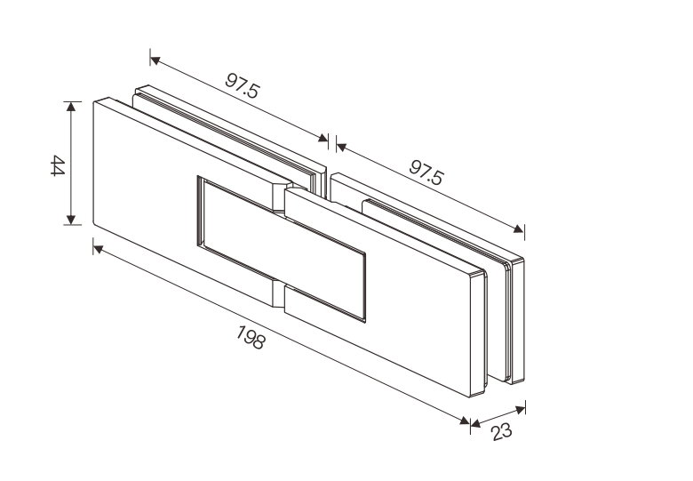 SHA370002S 180° Double Side Open Glass Hinge