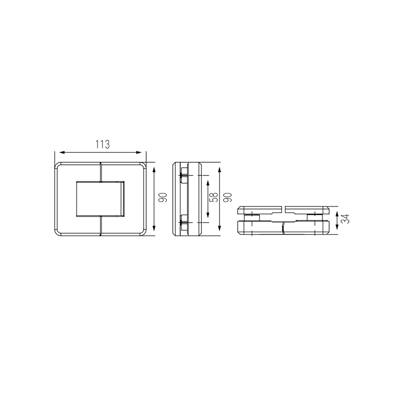 SCA050002W G-G 180° Glass door spring hinge