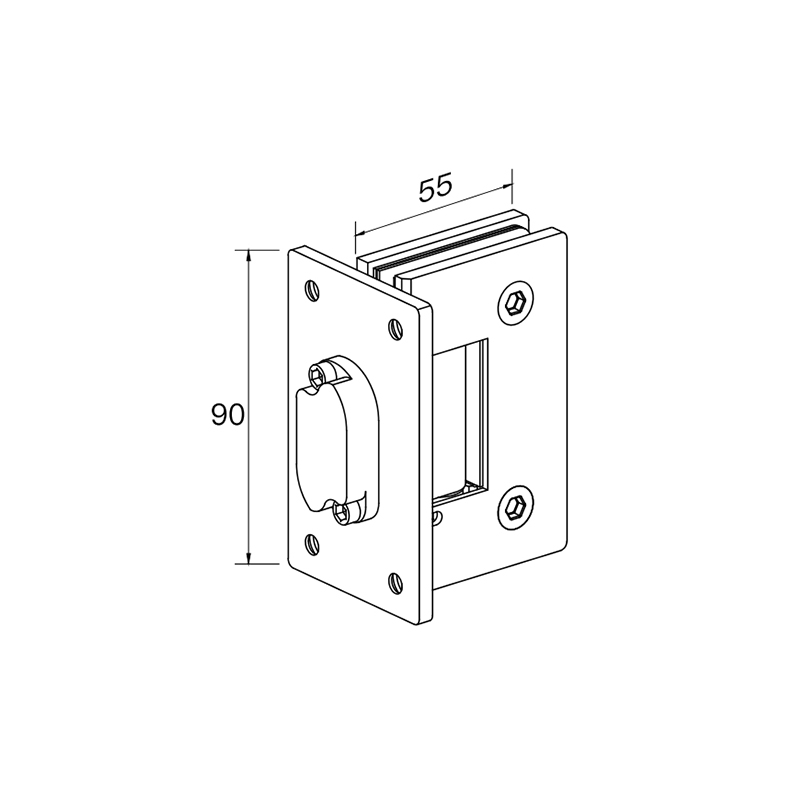 SCC030001 Series double-sided hydraulic glass hinge