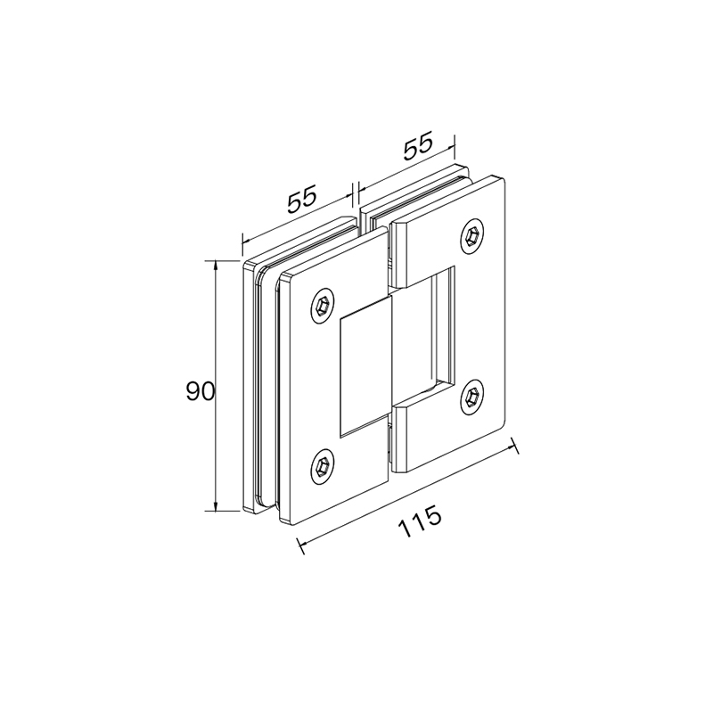 SCC030002 Series double-sided hydraulic glass hinge