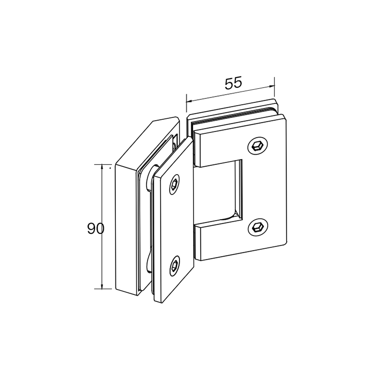 SCC030003 Series double-sided hydraulic glass hinge
