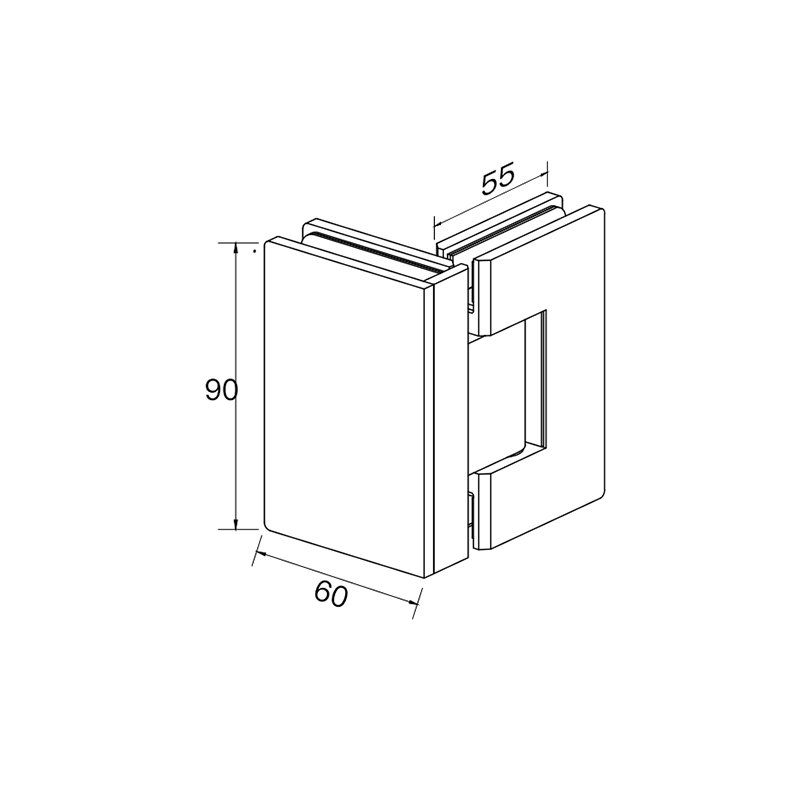 SCC030004 Series double-sided hydraulic glass hinge