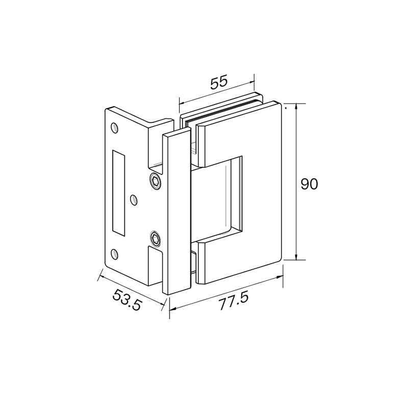 SCC030005 Series double-sided hydraulic glass hinge