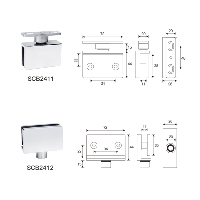 SCB24 Series Heaven and earth rotary shaft glass hinge