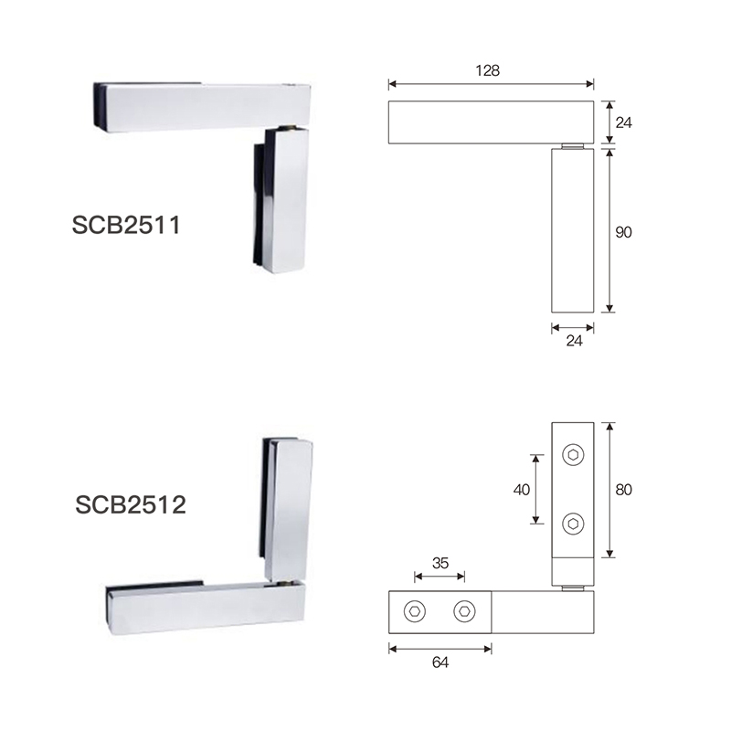 SCB25 Series Heaven and earth rotary shaft glass hinge