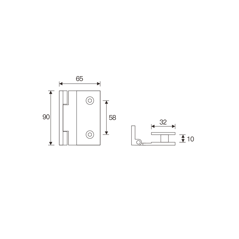 SCB29001S Series Free Glass Hinge- Wall To Glass 90°
