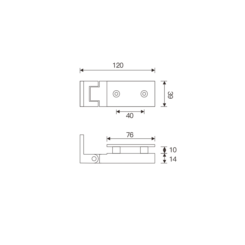 WG4001 Series Free Glass Hinge-Wall To Glass 90°