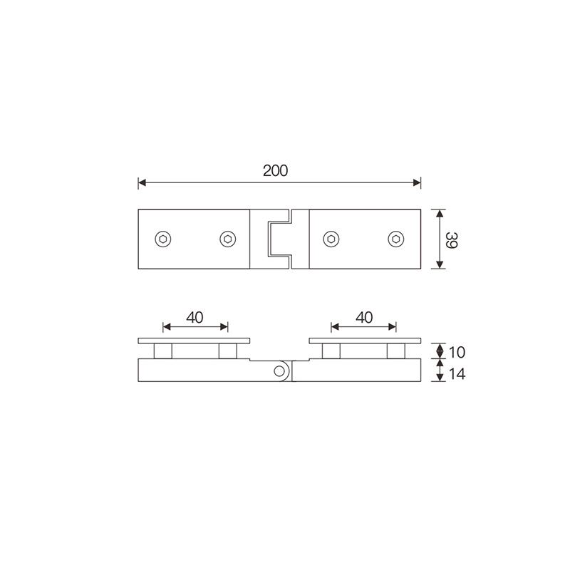 WG4002 Series Free Glass Hinge-outward opening 180 °