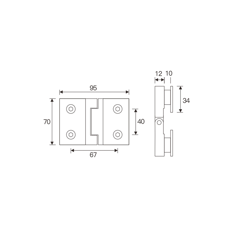 WG5002 Series Free Glass Hinge-outward opening 180 °