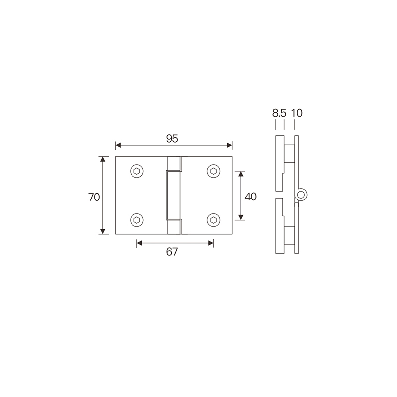 WG5012 Series Free Glass Hinge-inward opening 180 °