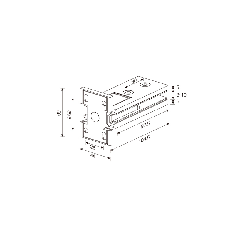 SHA370001S 90° Single Side Open Glass Hinge