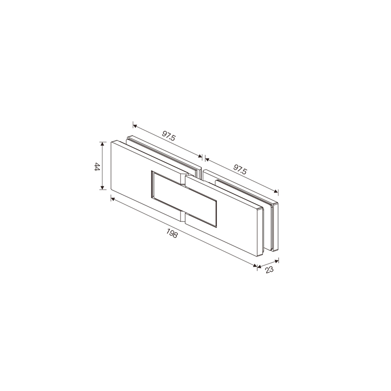 SHA370002S 180° Double Side Open Glass Hinge